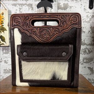 Elegant Brown and White Tote Bag